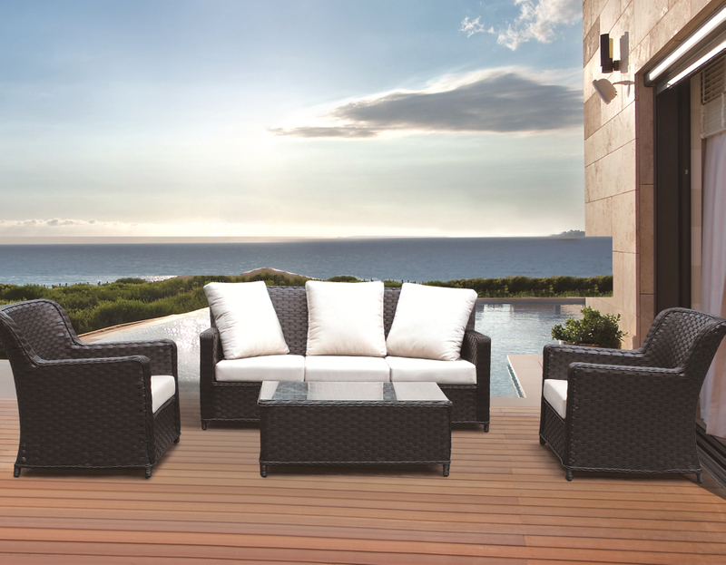 5-piece Outdoor Rattan Sofa with Cushion