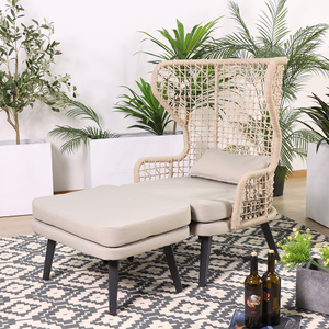 Patio Garden Furniture Set Waterproof Woven Rope Balcony Chairs