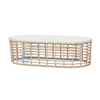 Modern Outdoor PE Rattan Patio Furniture Set with Sintered Stone Tabletop Waterproof Fabric