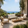 Commercial Grade Solid Wood Outdoor Sofa Set