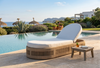 Modern Oval Woven Outdoor Sun Lounger with Adjustable Backrest