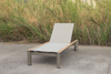 Modern Aluminum Outdoor Sun Lounger with Teak Accents
