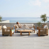 Modern Outdoor Wooden Sofa Set Teak Wood Patio Sofa Furniture