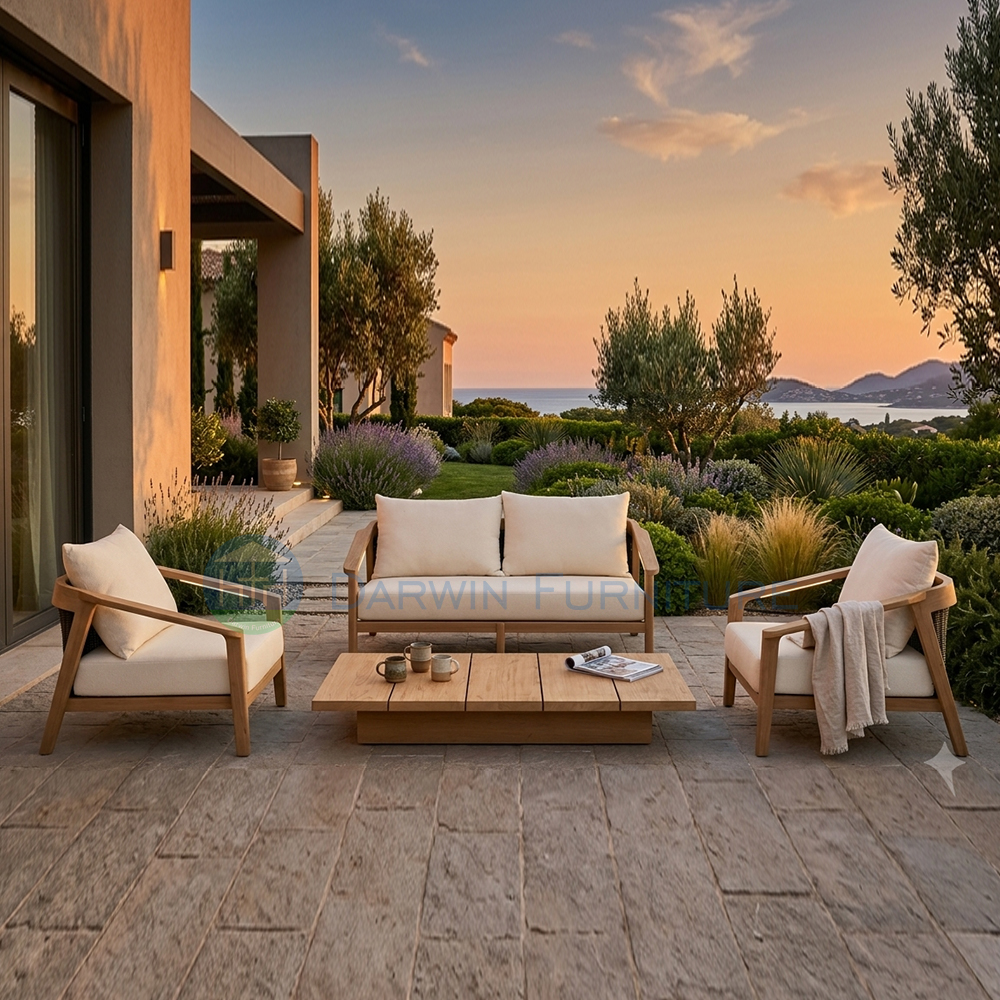 Commercial Grade Solid Wood Outdoor Sofa Set