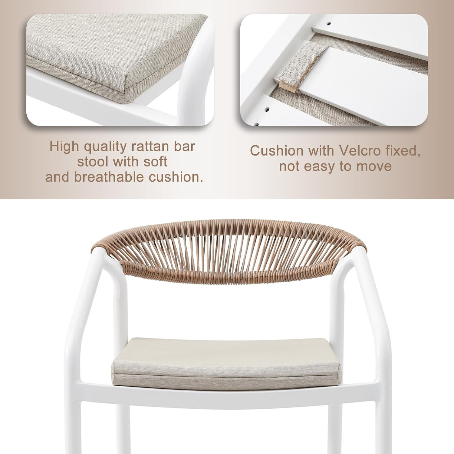 Aluminum Frame Rope Woven Commercial Outdoor Bar Chair