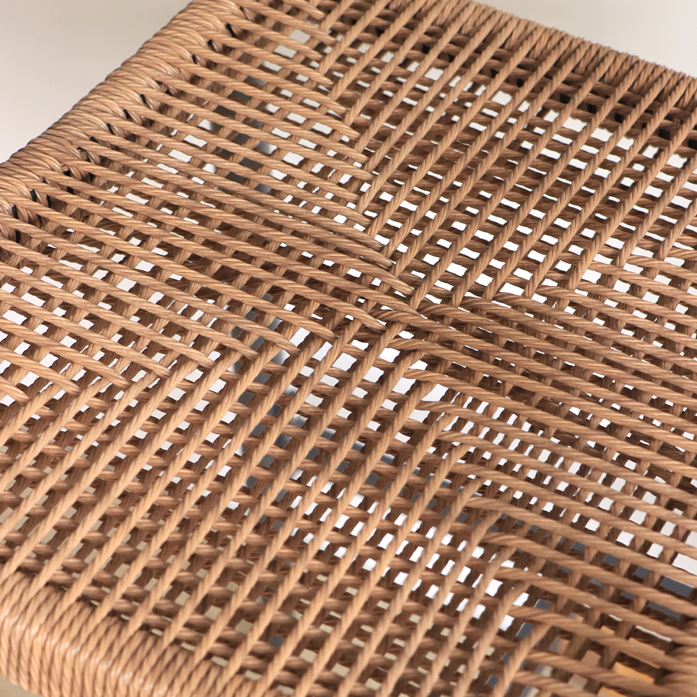 Nordic Minimalist Rope-Woven Outdoor Aluminum Bar Chair