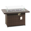 Modern Rattan Gas Fire Pit Table