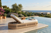 Modern Oval Woven Outdoor Sun Lounger with Adjustable Backrest