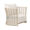 Modern Outdoor PE Rattan Patio Furniture Set with Sintered Stone Tabletop Waterproof Fabric