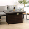 Modern Rattan Gas Fire Pit Table