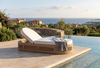 Modern Oval Woven Outdoor Sun Lounger with Adjustable Backrest
