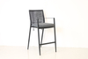 Modern Outdoor Commercial Dining Bar Chair Cushion Durable Knock Structure Aluminum Frame Rope Weaving Panel Style Home Office