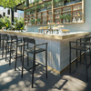 Commercial Outdoor New Garden Furniture Hot-Sale Aluminum Bar Set With Stool Table Chairs Dining Exterior Hotel Bar Stool