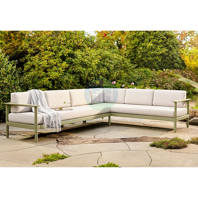 Fabric Luxury L-shaped Patio Garden Furniture Outdoor Sofa
