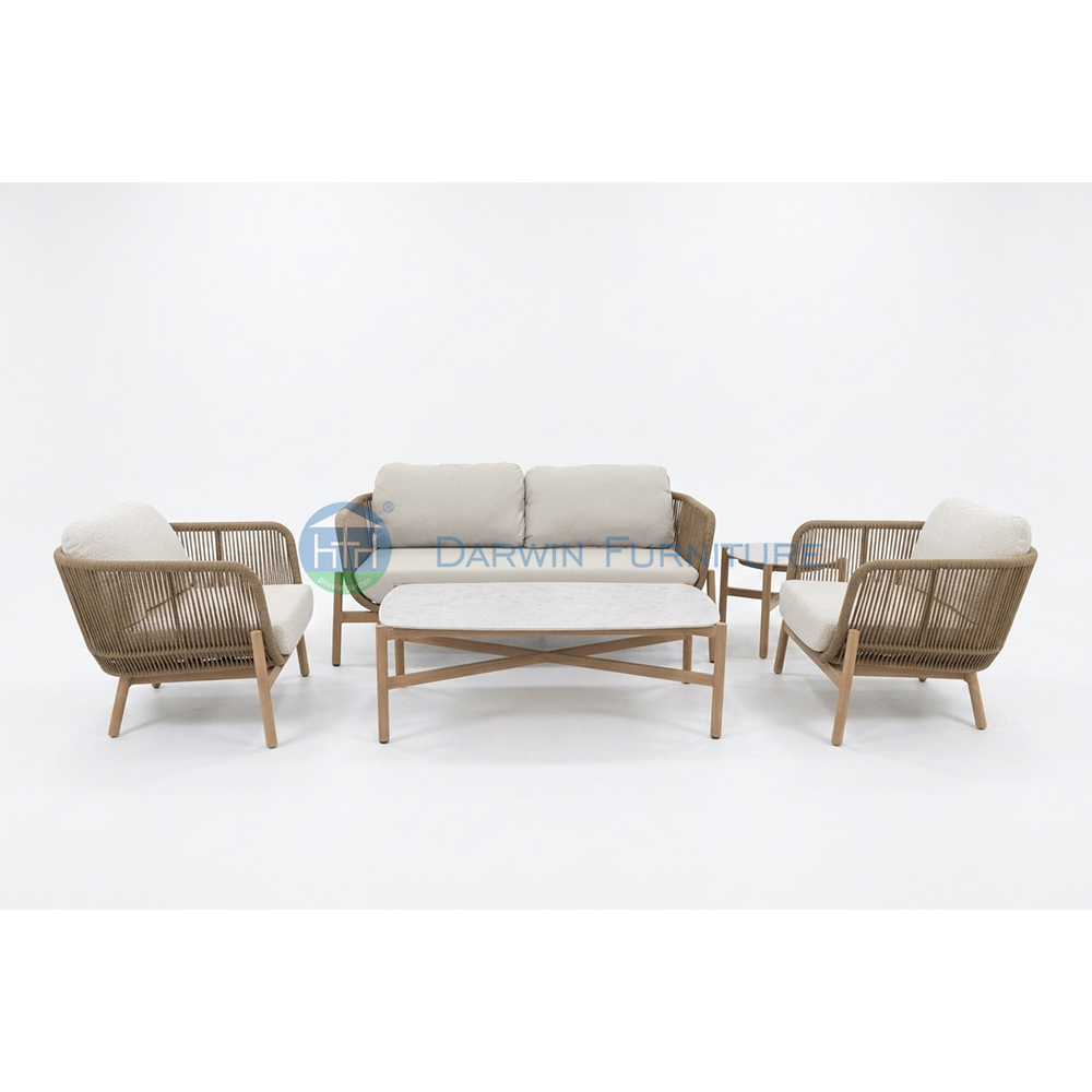 Commercial Grade Solid Wood Outdoor Furniture Sofa Set
