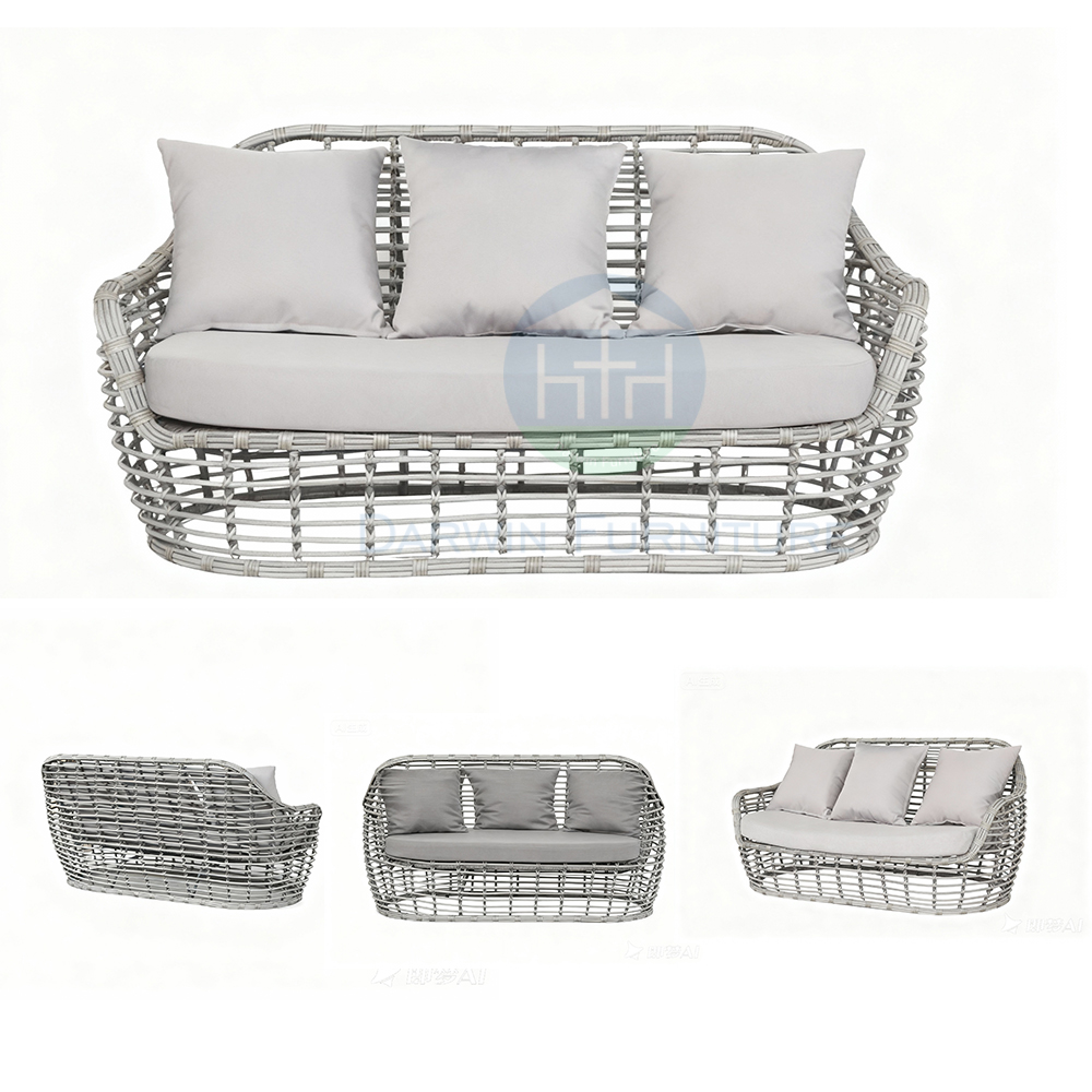 Luxury Thick-Weave Rattan Garden Furniture Outdoor Sofa Set