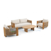 Modern Outdoor Wooden Sofa Set Teak Wood Patio Sofa Furniture