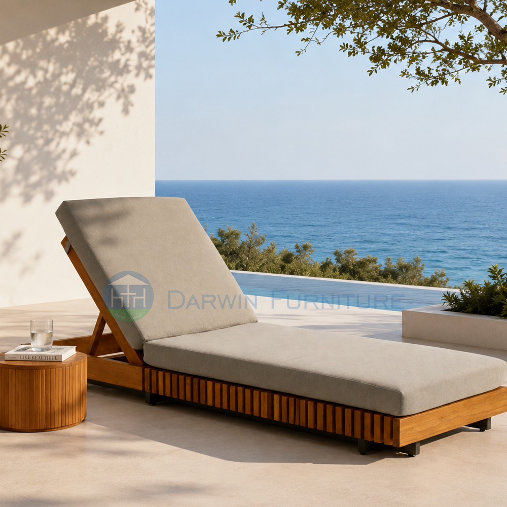 Premium Teak Wood Outdoor Sun Lounger 
