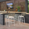 Commercial-Grade Rope Woven Outdoor Aluminum Bar Chair