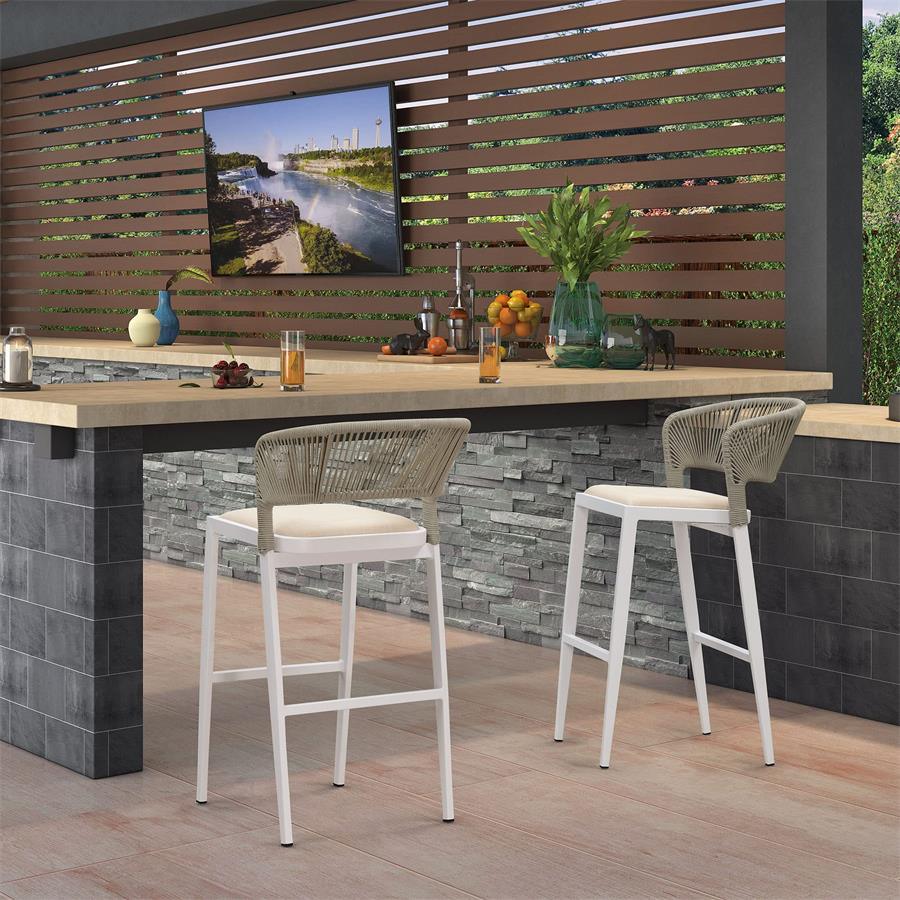 Commercial-Grade Rope Woven Outdoor Aluminum Bar Chair