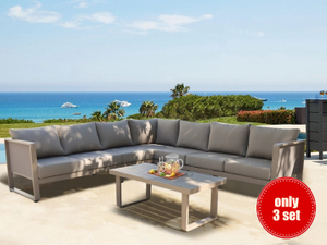 L-Shaped Aluminum Outdoor Sectional Sofa Set