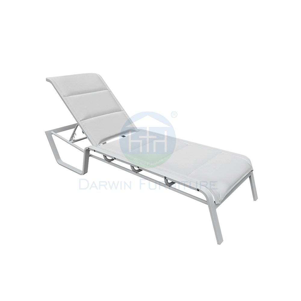 Commercial White Aluminum Pool Lounger