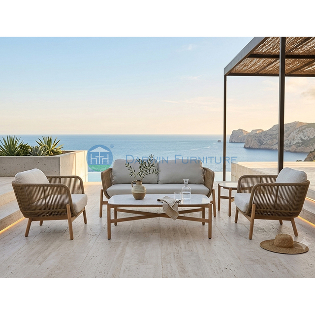 Commercial Grade Solid Wood Outdoor Furniture Sofa Set