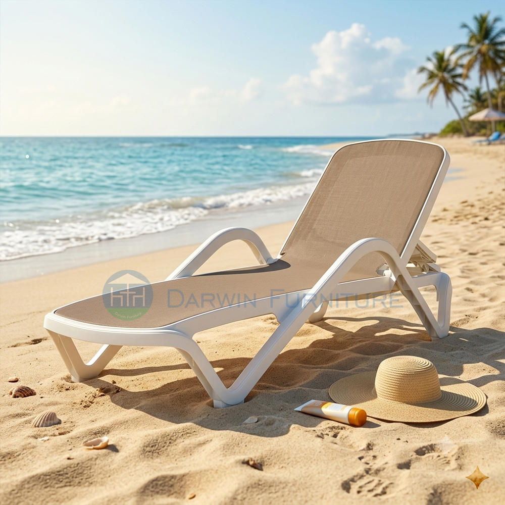 Modern Commercial Outdoor Sun Lounger Adjustable Poolside Lounge Chair
