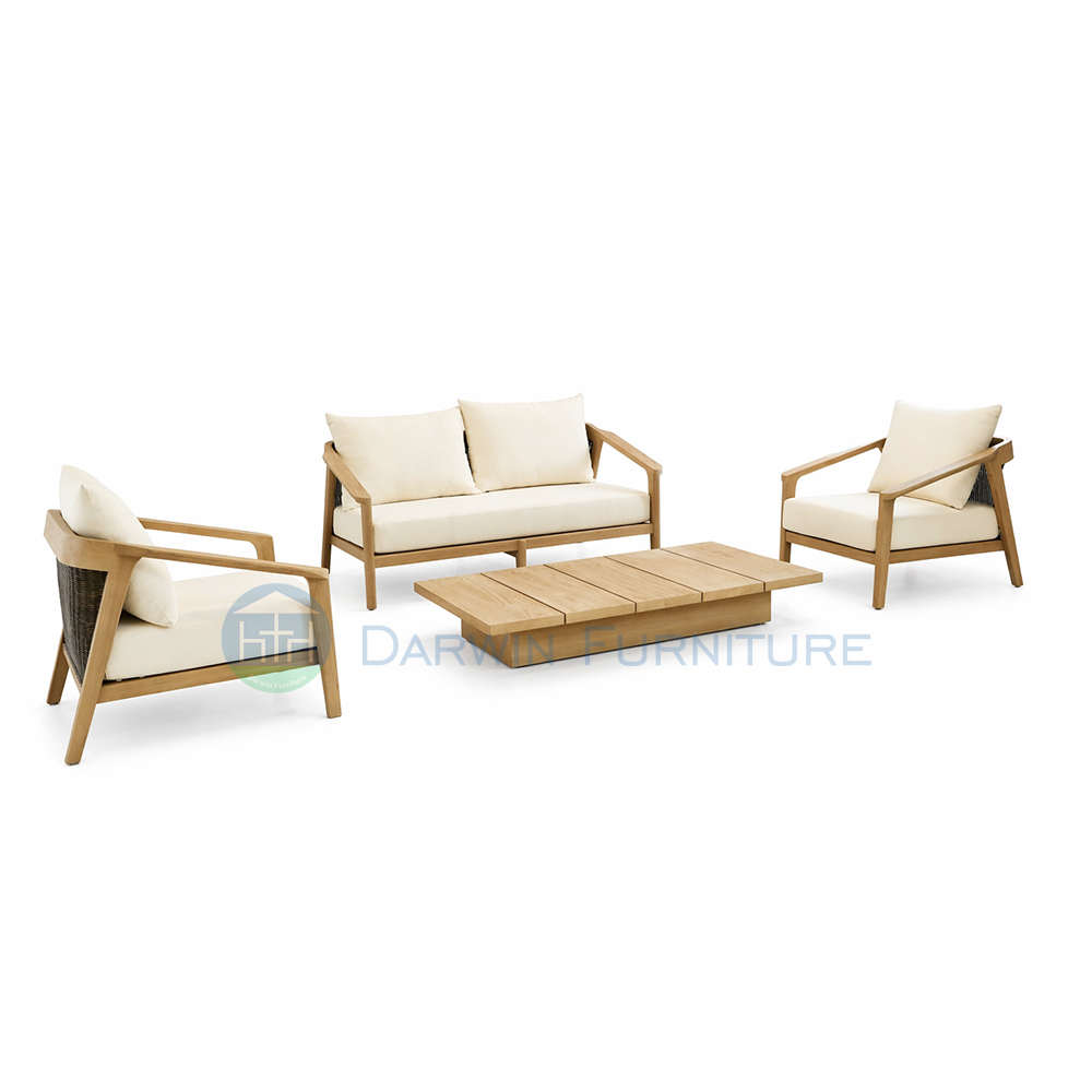 Commercial Grade Solid Wood Outdoor Sofa Set