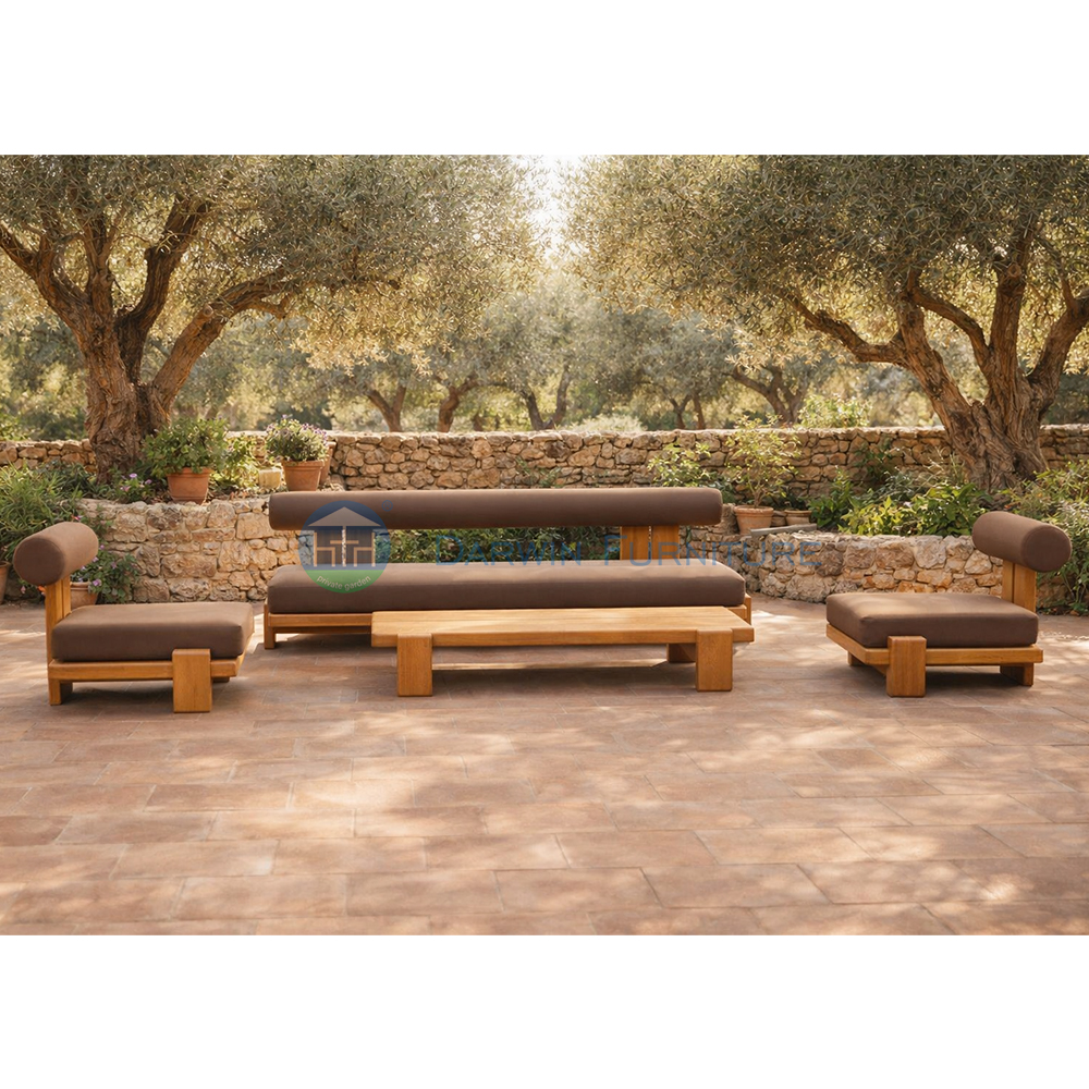All Weather Solid Teak Wood Patio Sofa Furniture