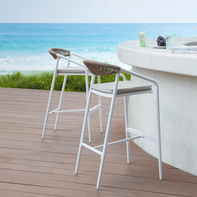 Aluminum Frame Rope Woven Commercial Outdoor Bar Chair