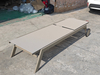 Adjustable Sun Lounger with Wheels- Grey