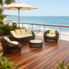 Luxury Thick-Weave Rattan Outdoor Sofa Set