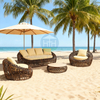 Luxury Thick-Weave Rattan Outdoor Sofa Set