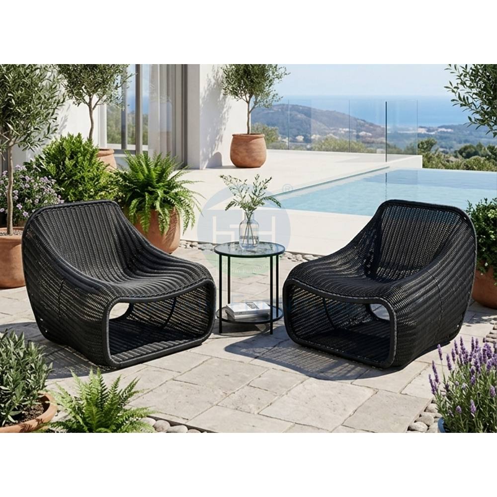 Luxury PE Rattan Lounge Chair