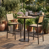 Factory Direct Outdoor Poly-wood Bar Table Set 3 Pieces Aluminum Frame OEM ODM Customizable for Hotel & Restaurant