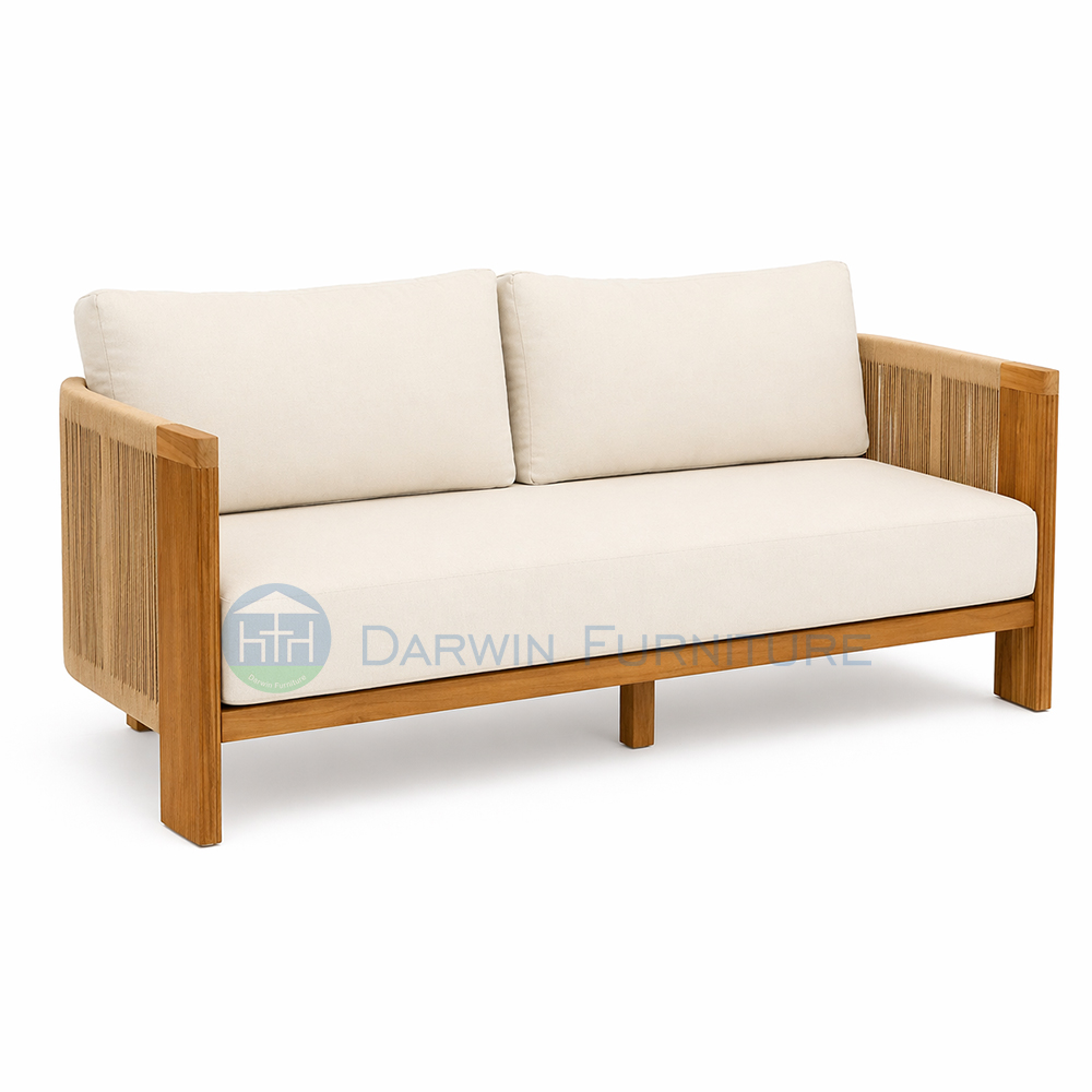 Modern Outdoor Wooden Sofa Set Teak Wood Patio Sofa Furniture