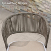 Commercial-Grade Rope Woven Outdoor Aluminum Bar Chair