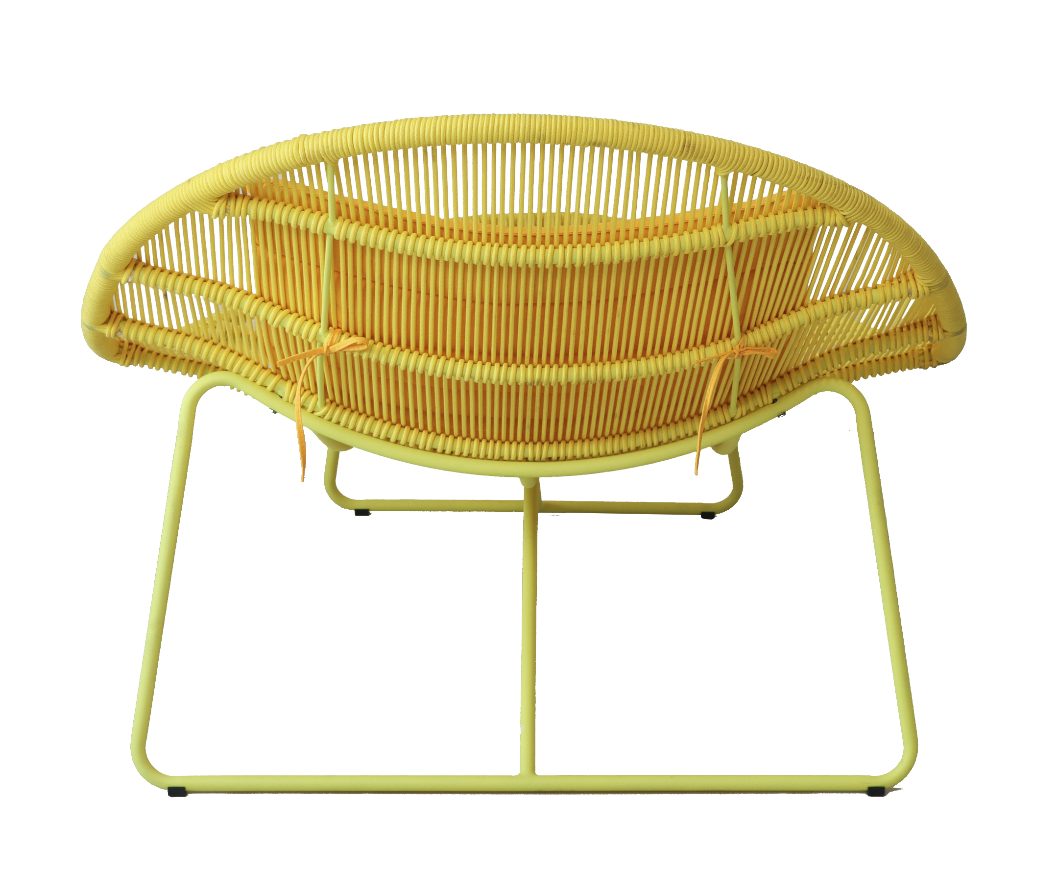 Modern Round Rope Woven Outdoor Sun Lounger with Vibrant Cushion