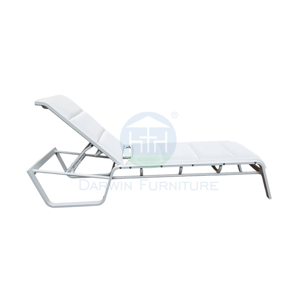 Commercial White Aluminum Pool Lounger