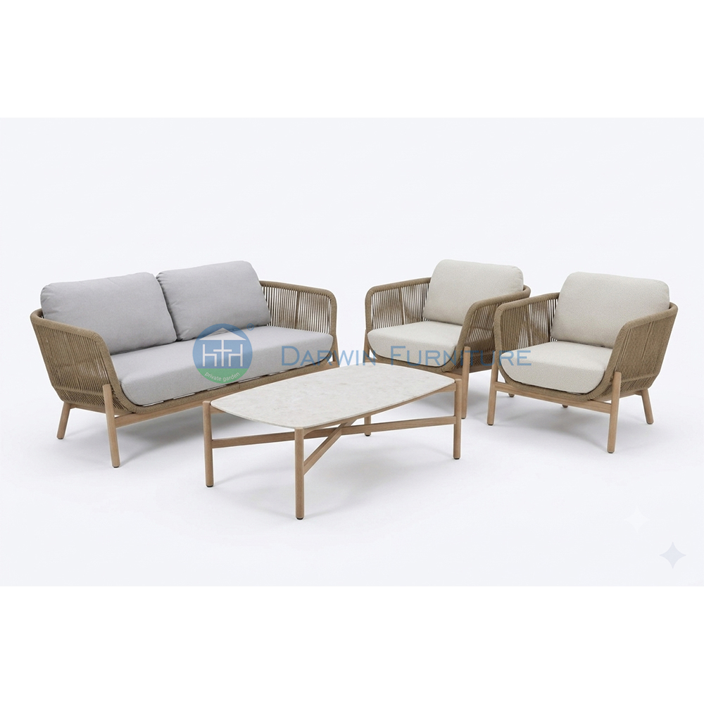 Commercial Grade Solid Wood Outdoor Furniture Sofa Set