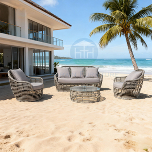 Luxury Thick-Weave Rattan Garden Furniture Outdoor Sofa Set