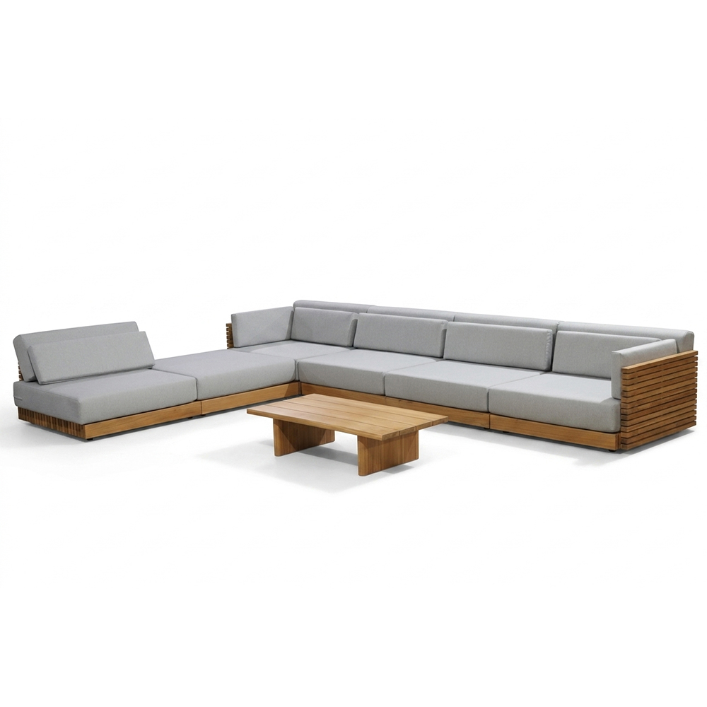 Luxury All Weather Wooden Outdoor Sofa Set