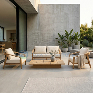 Commercial Grade Solid Wood Outdoor Sofa Set