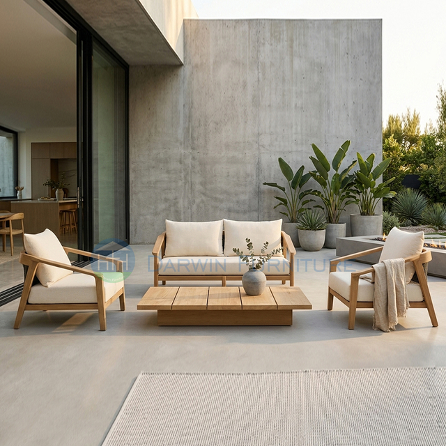 Commercial Grade Solid Wood Outdoor Sofa Set