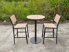 Factory Direct Outdoor Poly-wood Bar Table Set 3 Pieces Aluminum Frame OEM ODM Customizable for Hotel & Restaurant
