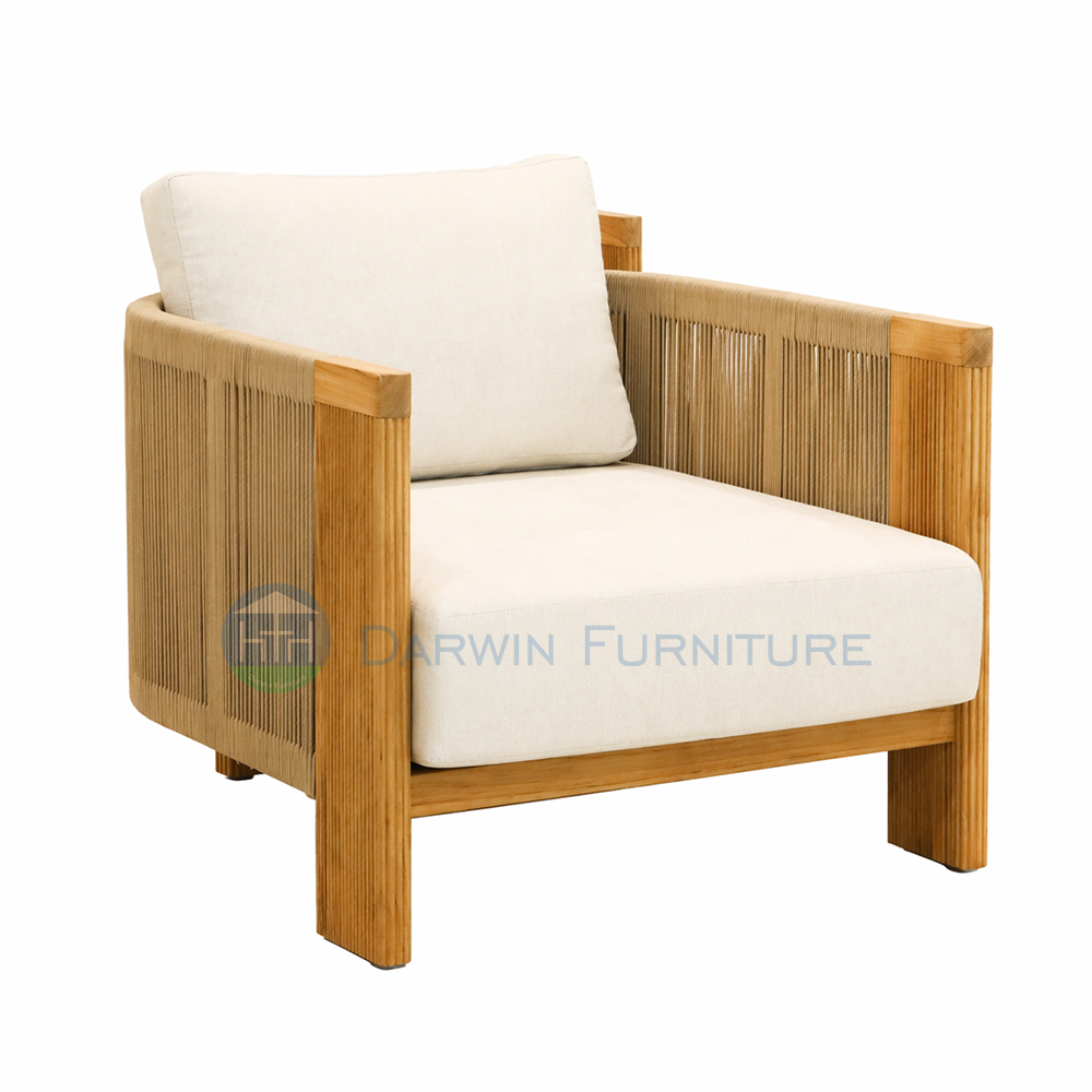 Modern Outdoor Wooden Sofa Set Teak Wood Patio Sofa Furniture