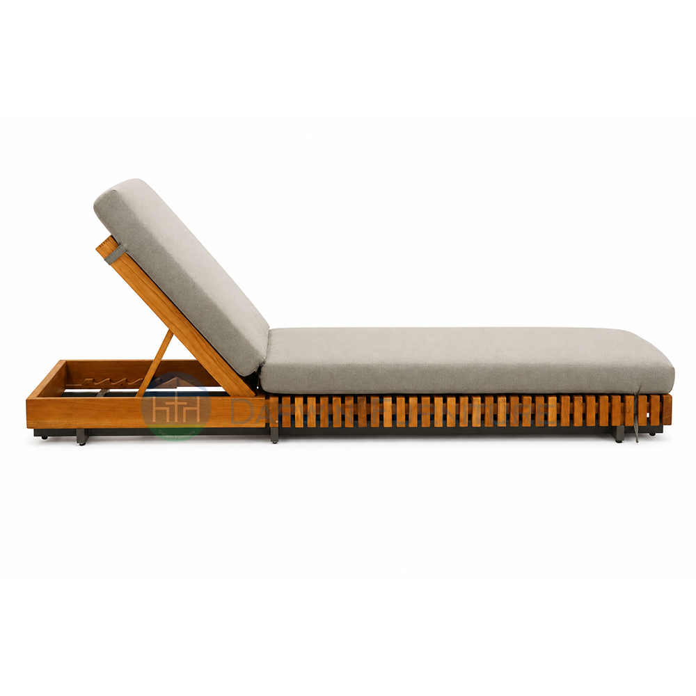 Premium Teak Wood Outdoor Sun Lounger 