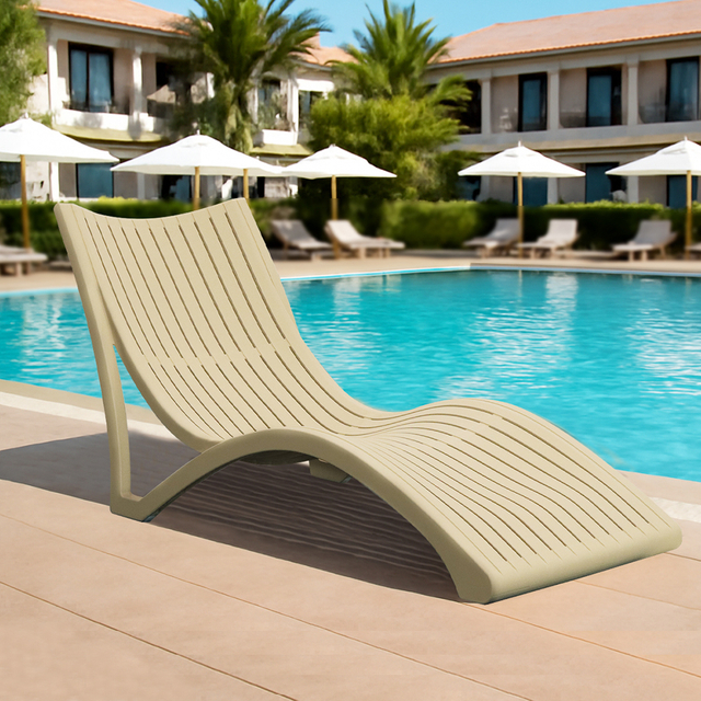 Commercial Wave Ergonomic Resin Sun Lounger