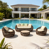 Luxury Thick-Weave Rattan Outdoor Sofa Set